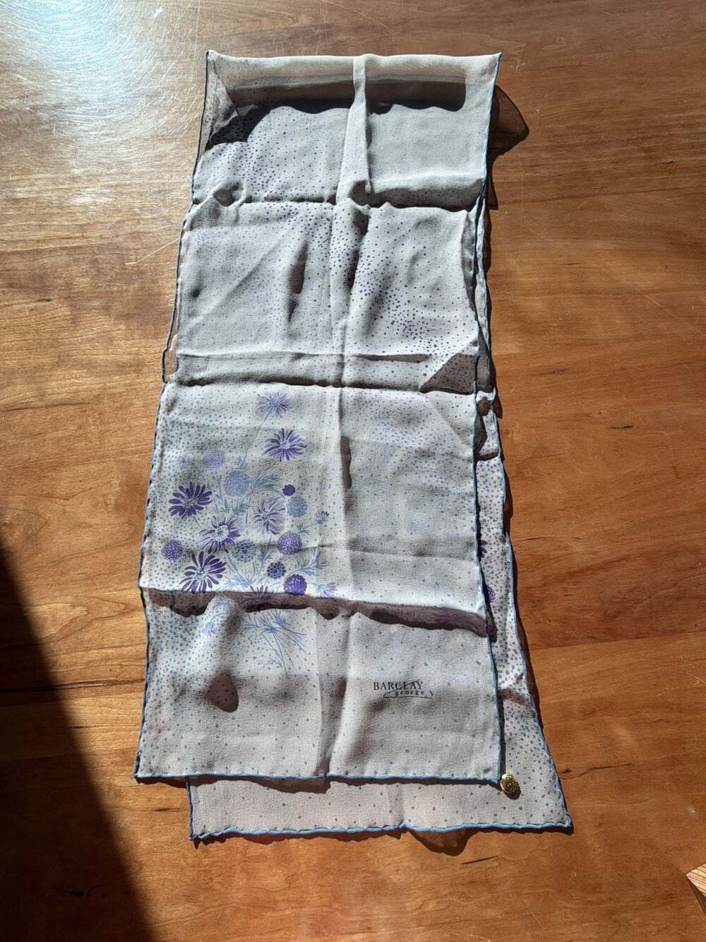 Vintage Barclay George V Floral Silk Scarf‎